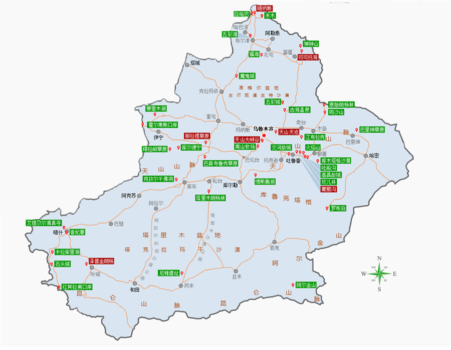 新疆交通地图 放大图片